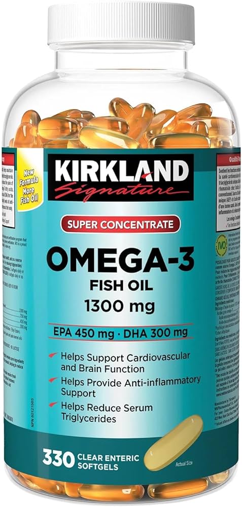 امگا 3 _1300میلی گرم کرکلند سوپر کنسانتره (Kirkland Omega-3) غلظت بالا + جذب عالی | 330 سافت ژل