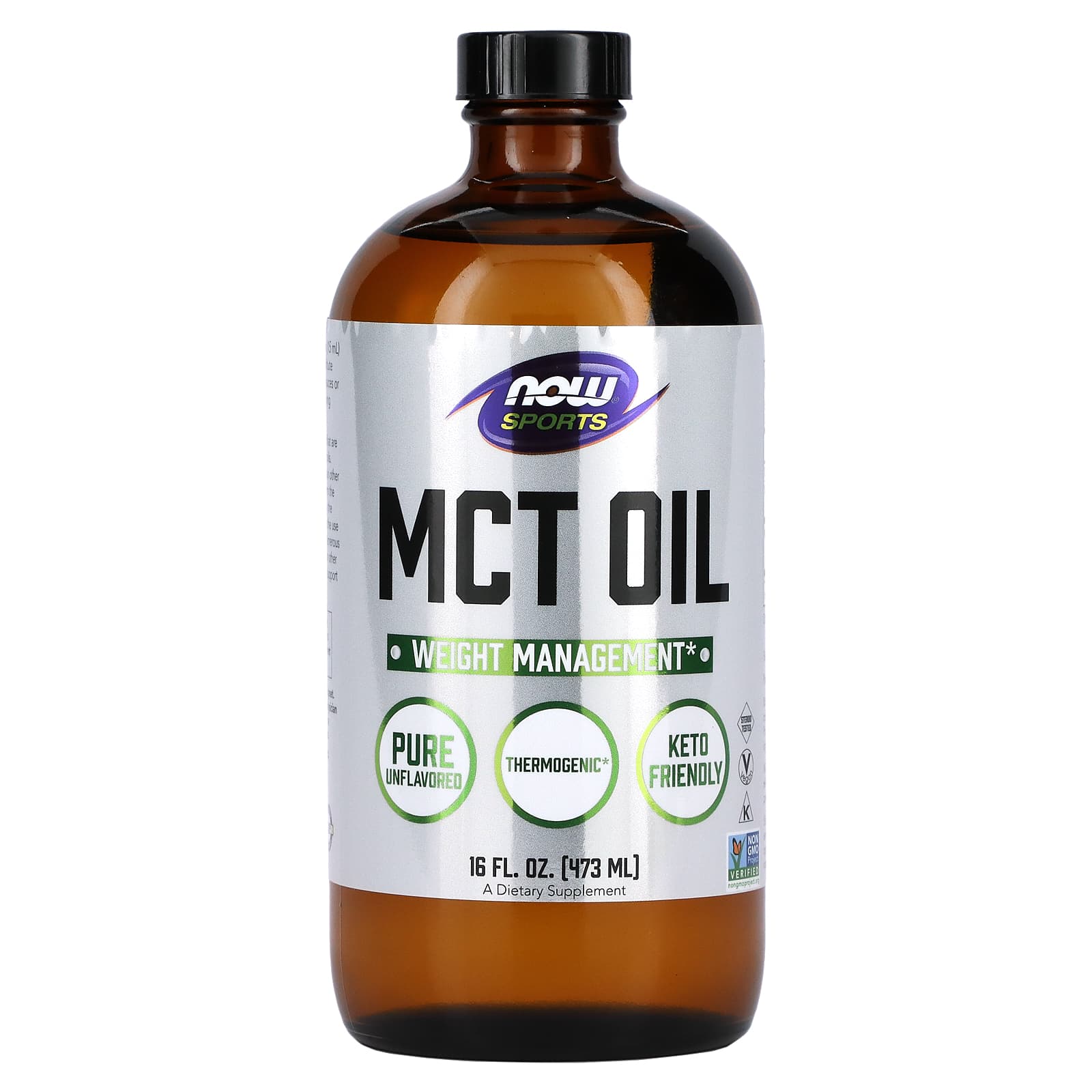 روغن MCT خالص ناو اسپرت /پشتیبان چربیسوزی، انرژی و رژیم کتو | بدون طعم و افزودنی | ۴۷۳ میلیلیتر