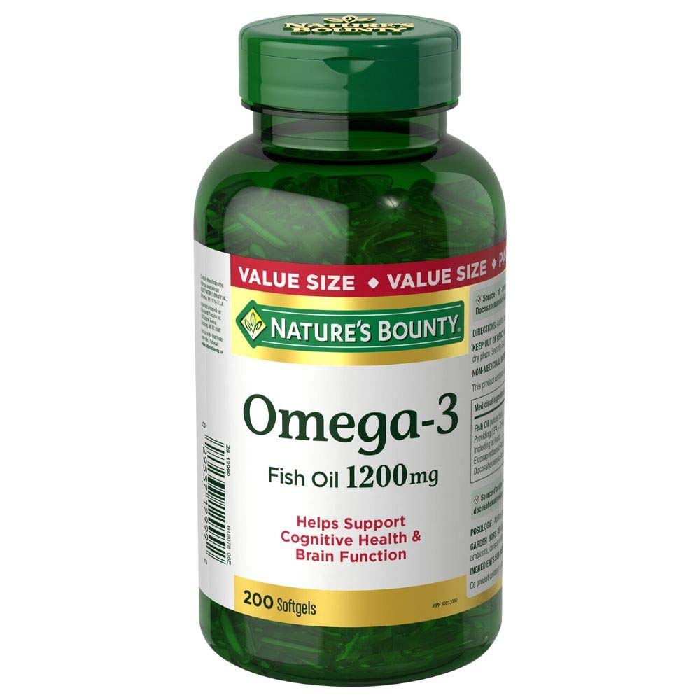 سافت ژل روغن ماهی امگا 3 Nature's Bounty Fish Oil Omega3 1200mg نیچرز بونتی (200 عددی)