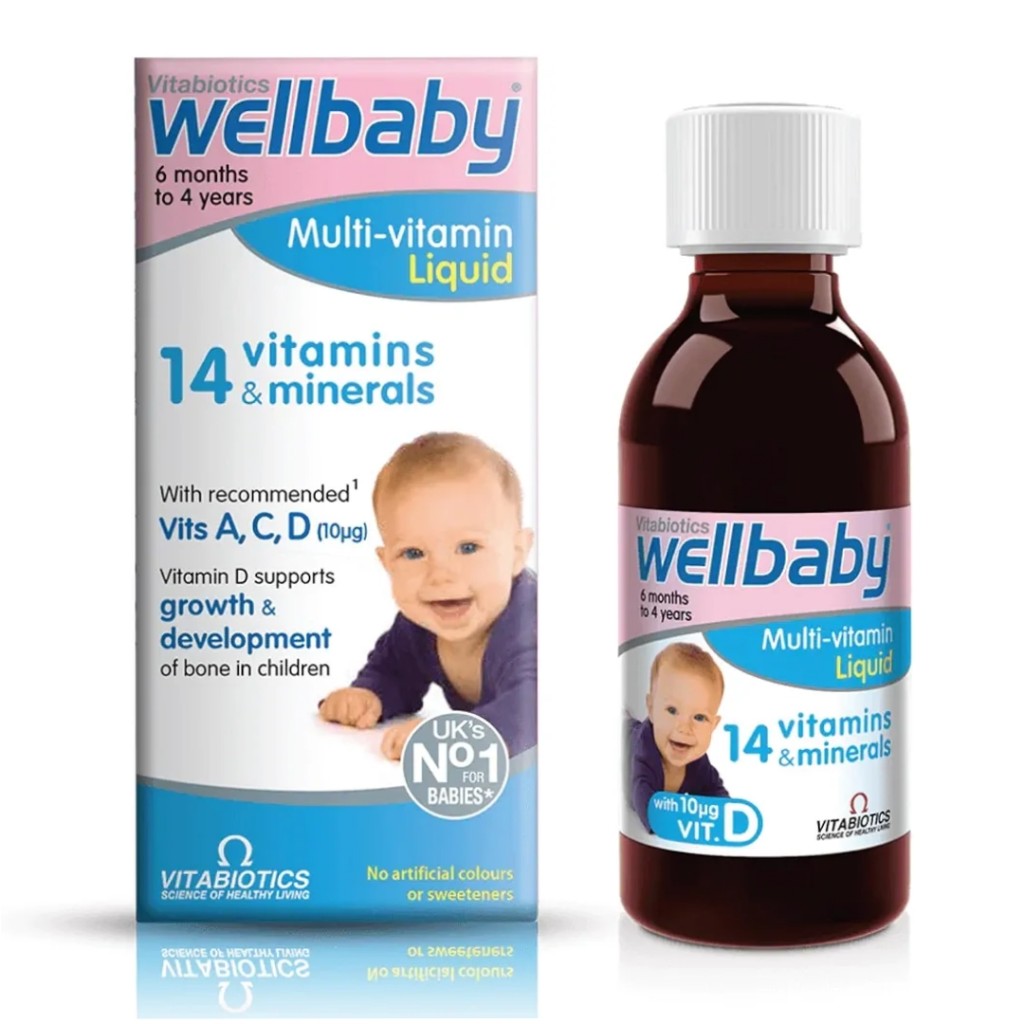 شربت مولتی ویتامین کودک ولبیبی Vitabiotics Wellbaby ویتابیوتیکس (150 میل)