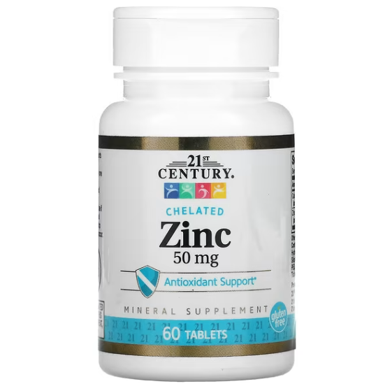 قرص زینک 21st Century Zinc 50mg قرن 21 (60 عددی)
