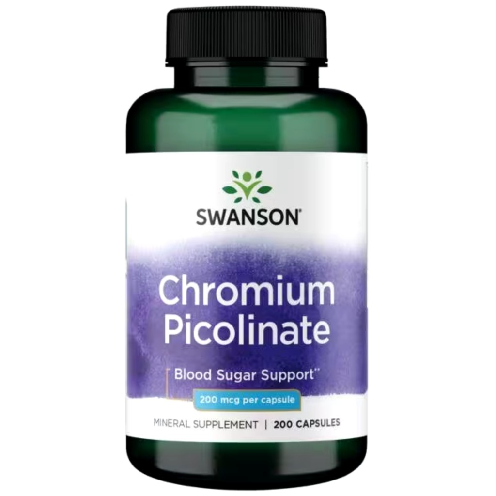 کپسول کروم پیکولینات Swanson Chromium Picolinate 200mcg سوانسون (200 عددی)